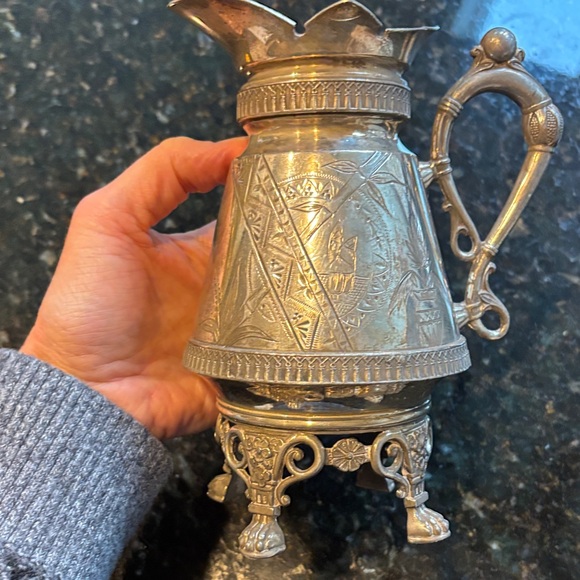 Ornate Silver Plate Pitcher - Picture 3 of 5